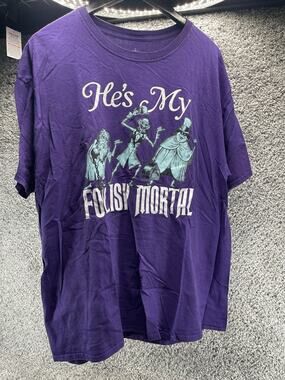 Disney Shes My Foolish Mortal Haunted Mansion Purple Tshirt Size XLarge Disneyla